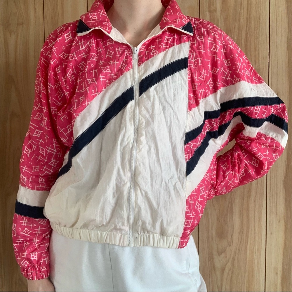 Pink Print Vintage 90s Windbreaker